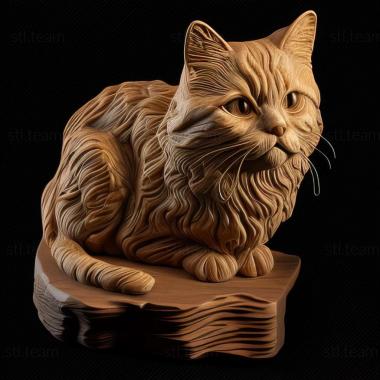 3D model Kurilian Bobtail cat (STL)